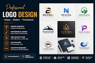 design a professional and modern logo for your busines