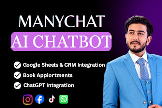 create an ai chatbot with manychat uchat for your social media