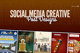 design professional social media creatives, posts, banners