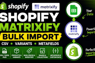 bulk import shopify products using matrixify CSV or vendor files