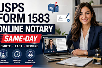 notarize usps form 1583 online with a remote notary same day