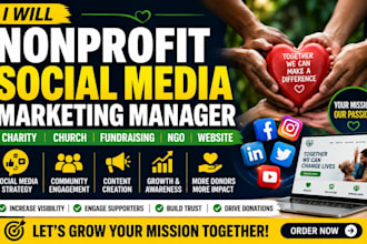 nonprofit social media marketing manager charity church fundraising ngo website