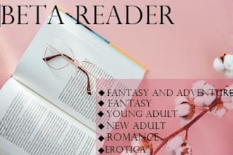 beta read your fantasy, historical, dark, thriller or erotica novel book