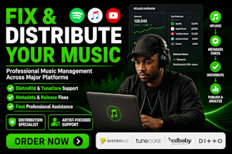 music manage music promotion fix distribute music on distrokid tunecore cd baby