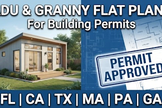 fl, ca, tx, ma, pa, ga granny flat plans for building permits