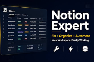 fix, optimize, and automate your broken notion workspace and databases