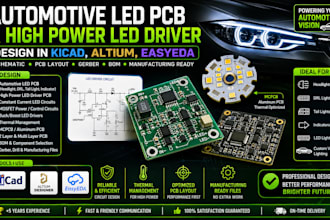 design automotive led pcb, high power led driver and circuit in kicad, altium