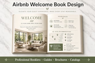 vacation rental guide design airbnb welcome book booklet design brochure catalog