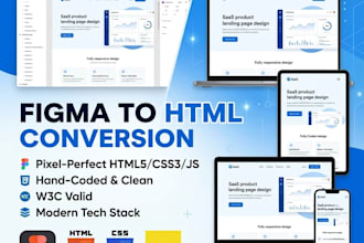 convert figma to responsive HTML CSS and javascript website
