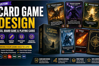 design custom tcg template, card frames, and game art assets