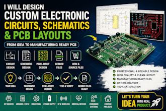 design custom electronic circuits, schematics and pcb layouts