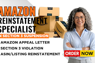 write amazon section 3 suspension appeal and poa for account reinstatement