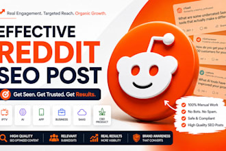 do effective reddit SEO post for iptv ai app business saas website cbd product