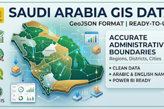 create saudi arabia gis boundary data for power bi analytics