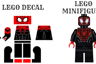 design custom lego minifigure decals and printable stickers