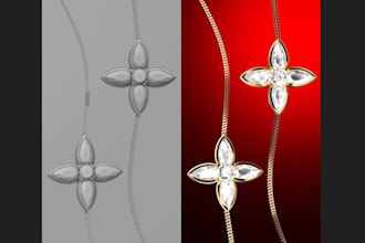 render photorealistic diamond and gold jewelry in 3d, 3d cad modeling