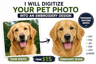digitize your pet photo into an embroidery design