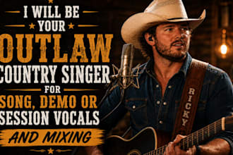 be your outlaw country singer for song, demo or session vocals and mixing