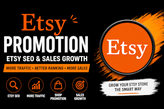 boost etsy listing traffic with shop promotion, etsy SEO and sales growth fast