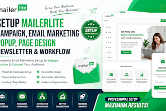 setup mailerlite campaign email marketing popup  page design newsletter workflow