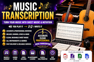 transcribe your music into sheet music and notation