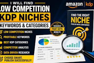 find low competition KDP niches, keywords and categories