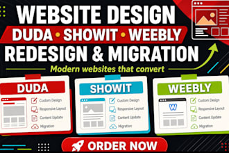 duda website design duda website redesign weebly website showit website