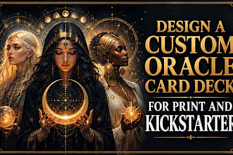 design a custom oracle card deck for print and kickstarter