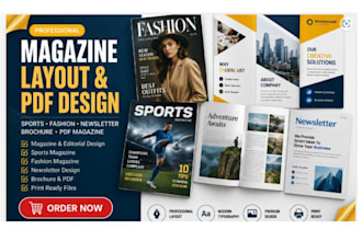design magazine layout, sport magazine, fashion magazine pdf design newsletter