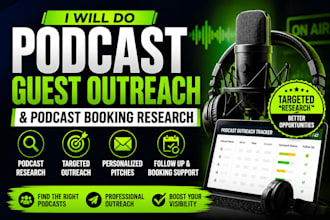 do podcast guest outreach and podcast booking research