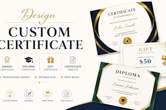 design custom certificate award certificate diploma , gift certificate
