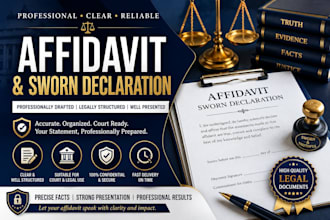 draft a professional affidavit or sworn legal declaration