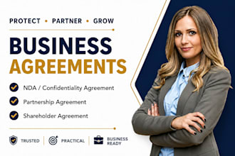 draft your nda, partnership agreement and business agreements