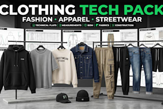 design clothing tech pack fashion tech pack apparel garment streetwear tech pack