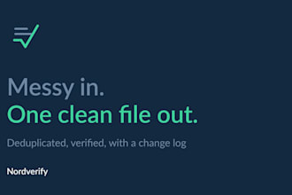 clean, deduplicate and verify your messy data