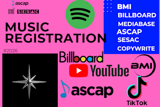 register your music for copyright bmi ascap sesac billboard and mediabase