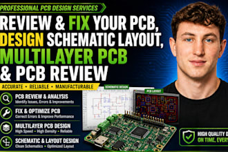 review and fix your pcb, design schematic layout, multilayer pcb and pcb review