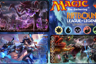 design custom mtg playmat, tcg anime fantasy yugioh, pokemon, desk mat card game