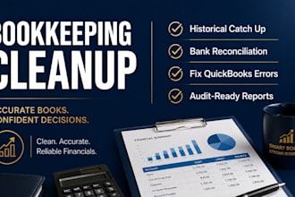 clean up quickbooks bookkeeping and historical bank reconciliation