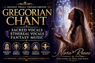sing gregorian chant, sacred vocals, ethereal vocals, fantasy music