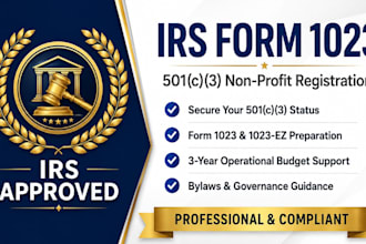 prepare irs form 1023 to register your 501c3 non profit