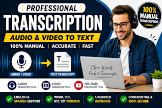 audio to text or video transcription