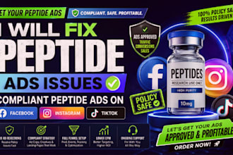 fix peptide ads issues, compliant peptide ads on facebook instagram and tiktok