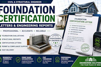 prepare foundation certification letters and engineering reports