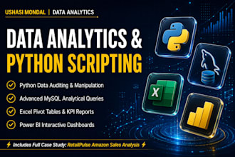 do data analysis using python pandas sql and power bi