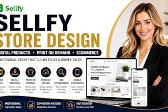 do sellfy website design and redesign for digital products pod and ecommerce
