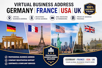 provide germany virtual business address proof of address registered office