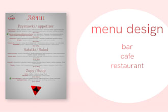 a modern and elegant restaurant menu