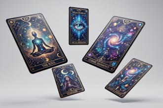 create custom oracle cards, oracle deck and spiritual card illustration