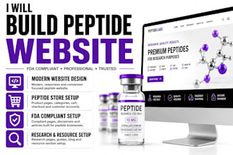 build woocommerce peptide website peptide nutraceutical store wordpress website